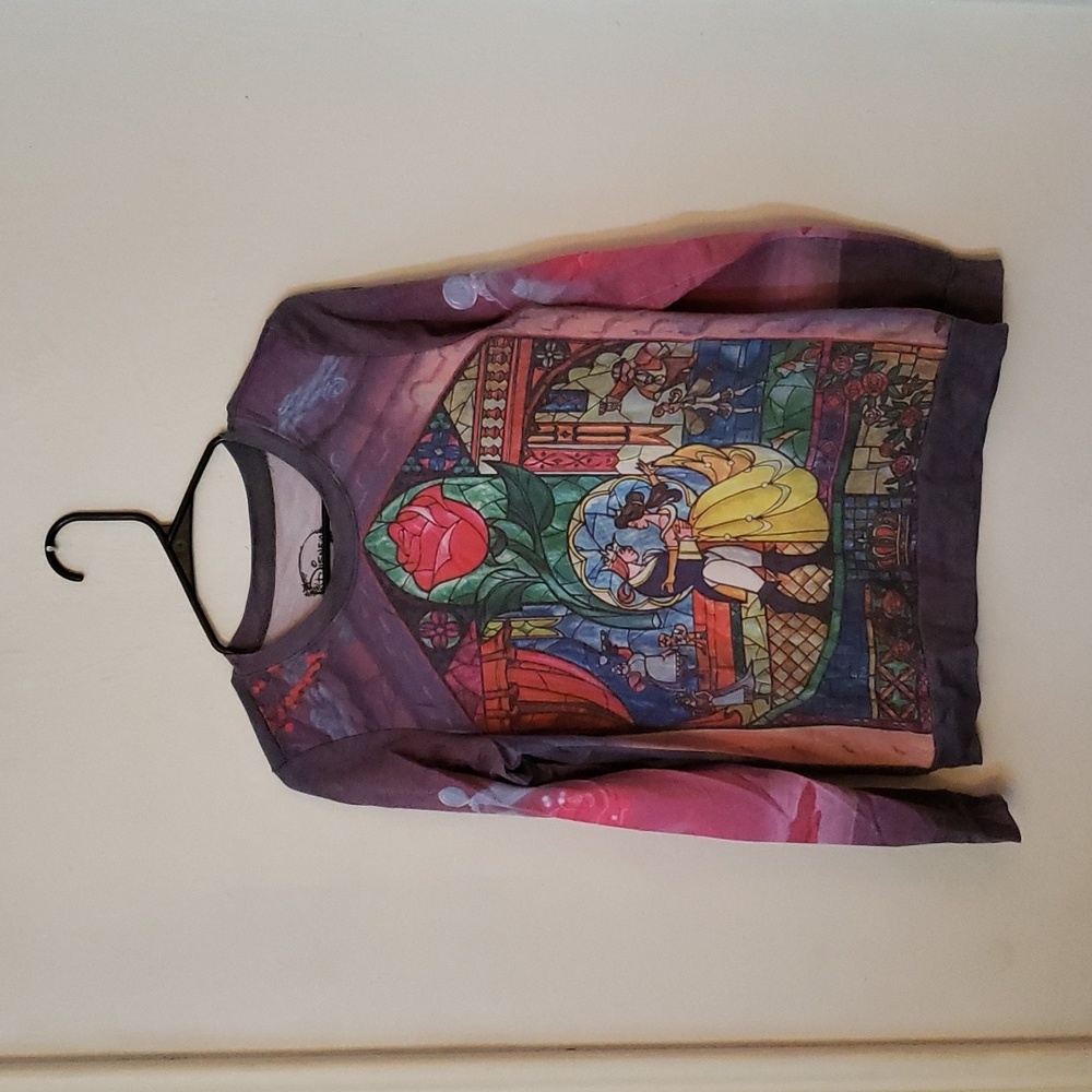 Disney | Beauty and the Beast Stained Glass Long-Sleeve | Juniors S